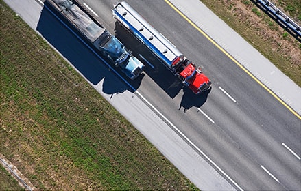 Truck delivering fuel